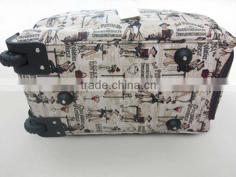 Welcome OEM!!Best Design Polyester Decorative Pattern Travel Luggage Bag