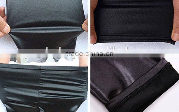 Shiny Metallic High Waist Black Stretchy PU Leather Leggings S/M/L/XL Plus Size