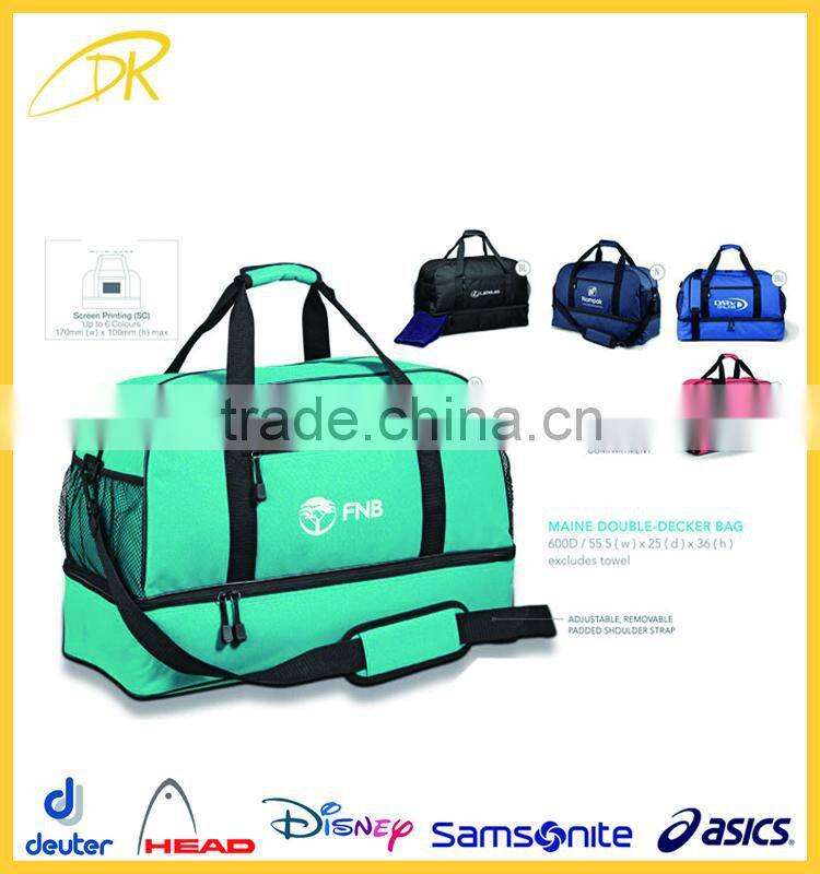 High quality Maine double-decker bag, with shoe compartment