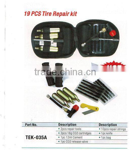 Best Selling 19 pcs Canvas Solft Motorcycle Tire Repairl Tool Kit