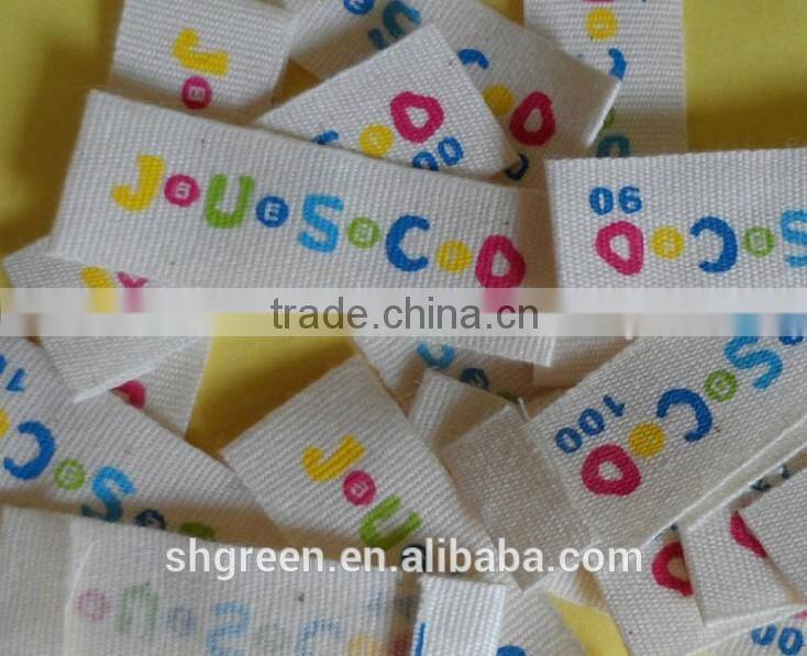 Simple printing folded cotton label