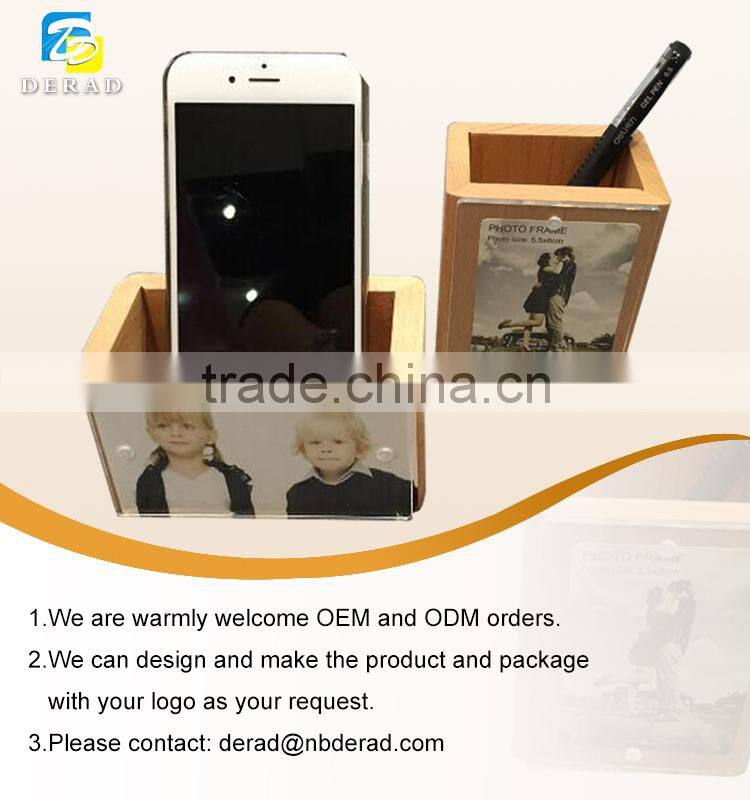 Magnetic Pen Holder with Acrylic Photo Frame