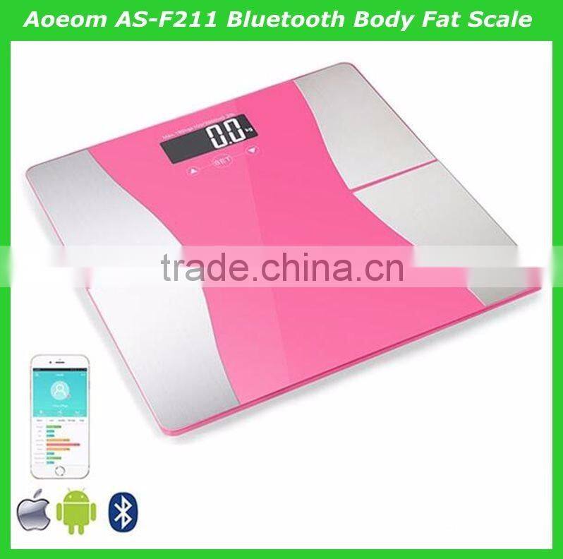 2016 new beautiful design Bluetooth Body Fat Scales BLE 4.0 for Android iphone