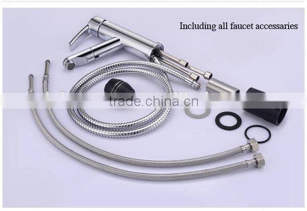 kitchen faucet pull out cold water tap, stainless steel hose, wash basin sink faucet