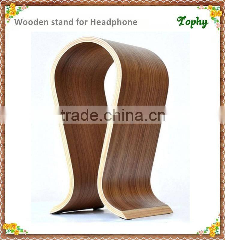 Wooden Headphone Display Stand For Headset Holder, High Quality Headset Display Holder Stand Wooden Headphone Stand