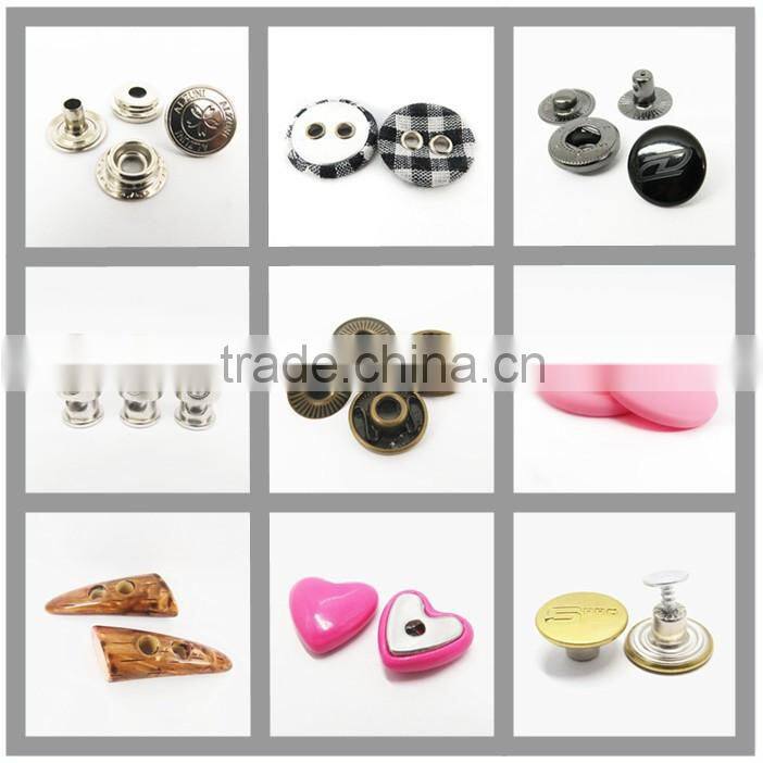 15mm Black Smooth Metal Button For Jean Clothing