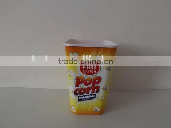 plastic square popcorn bucket bowl