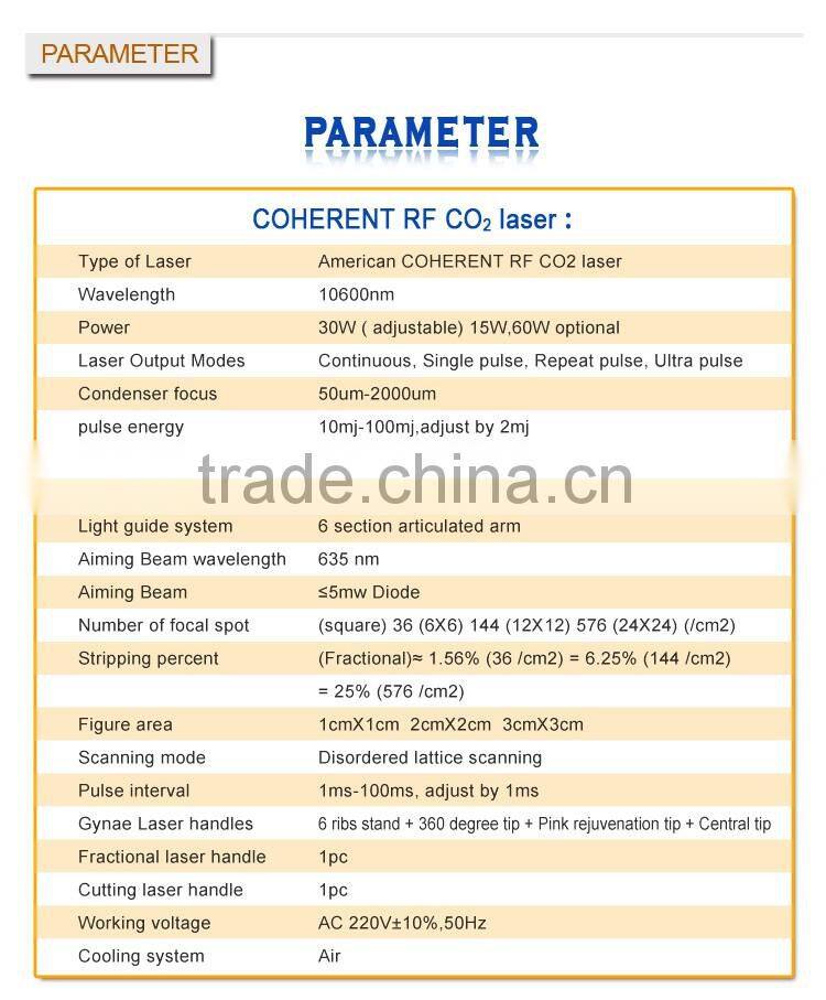 2016 Alibaba express scar repair beauty equipment Fractional CO2 Laser with usa imported laser tube