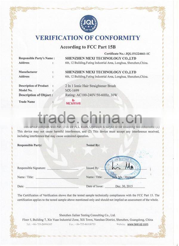 New 2017 Electric straightening 2 in 1 PTC Heating hair straightener brush lcd