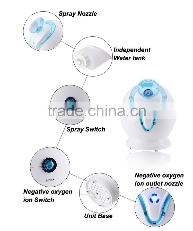 Factory price cute looking protable electric negative ion facial steamer for home use