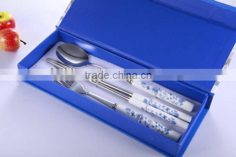 custom royal style half tang stainless steel flatware with ceramic flatware