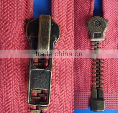 No.5 anti brass zipper close end with cotton tape