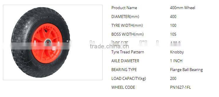 Top quality 400-8 plastic centred pneumatic wheels for Trolleys & Equipment