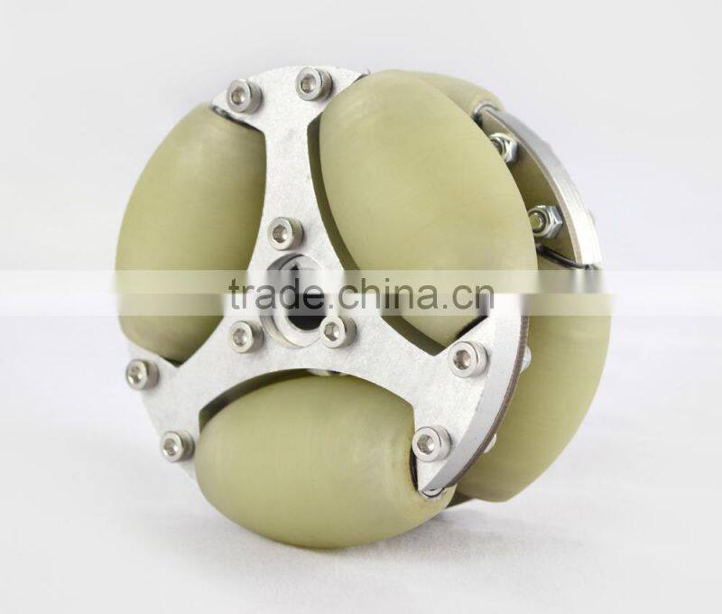 100mm Aluminum assemble robot Omni wheel with PU Roller 14182