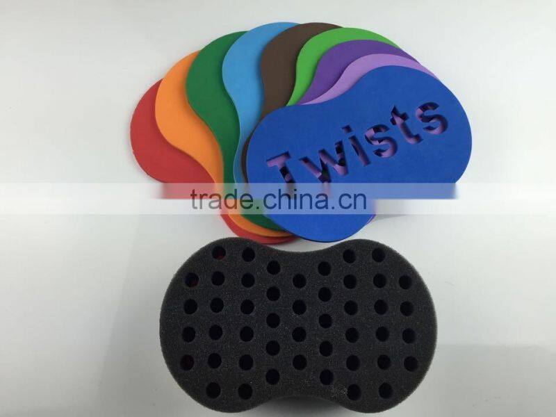 Customized Logo EVA Top Layer Hair Twist Sponge For Black People