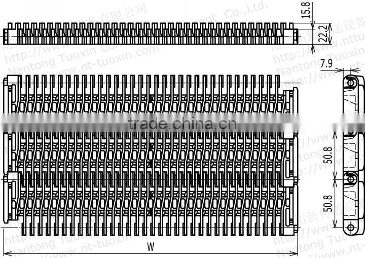 Finger Transfer Plates 400 for Raised Rib Modular Belt