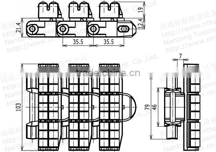 7200R Roller Top Flexible Conveyor Chains