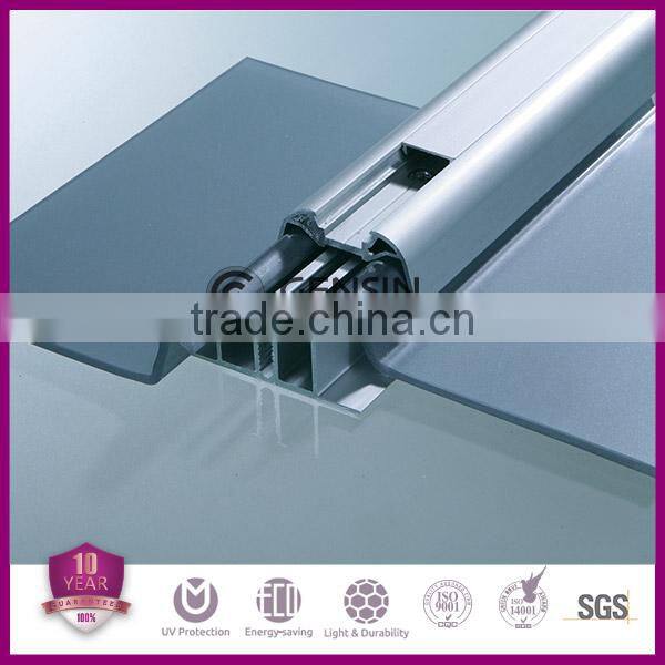 Gensin polycarbonate solid panel, standing-seam connection system