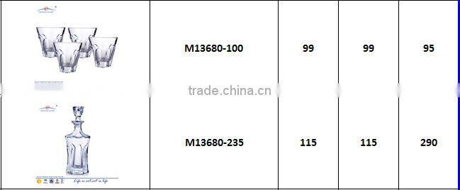 Wholesale clear bohemia whisky glass bottles for for table centerpieces