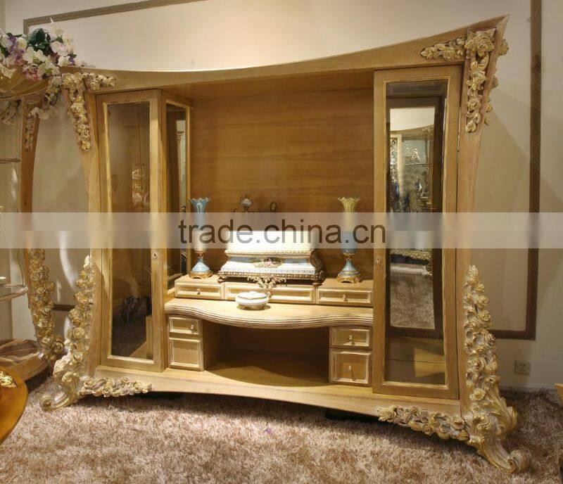 Fabulous French New Design Rococo Rose Vivid Wooden Carving Living Room Furniture Sofa Set