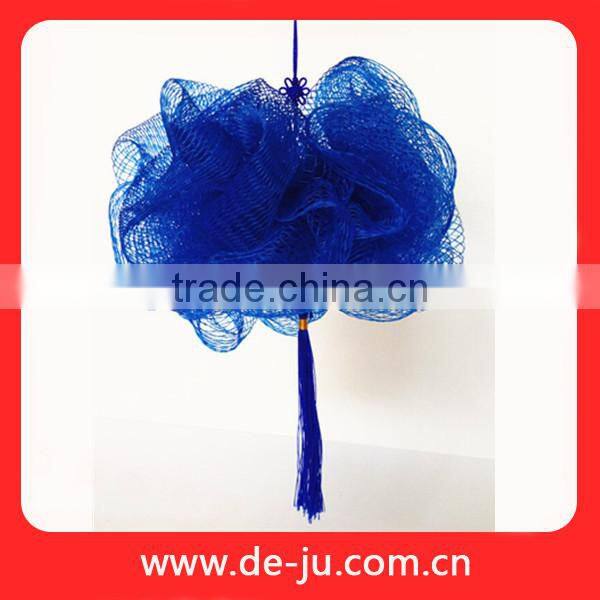 Eco Tools Exfoliating Mesh Blue Fringe Tassel EcoPouf Bath Sponge