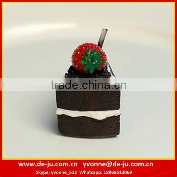 Birthday Gift Black Mousse Strawberry Cake Candle