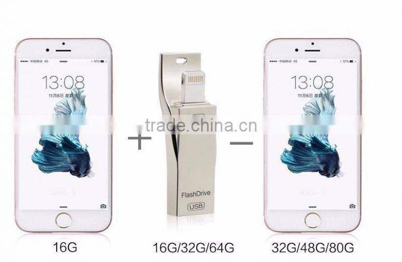 2016 Newest 8gb 16gb 32gb /1tb OTG USB Flash Drive For IPhone With Logo Custom