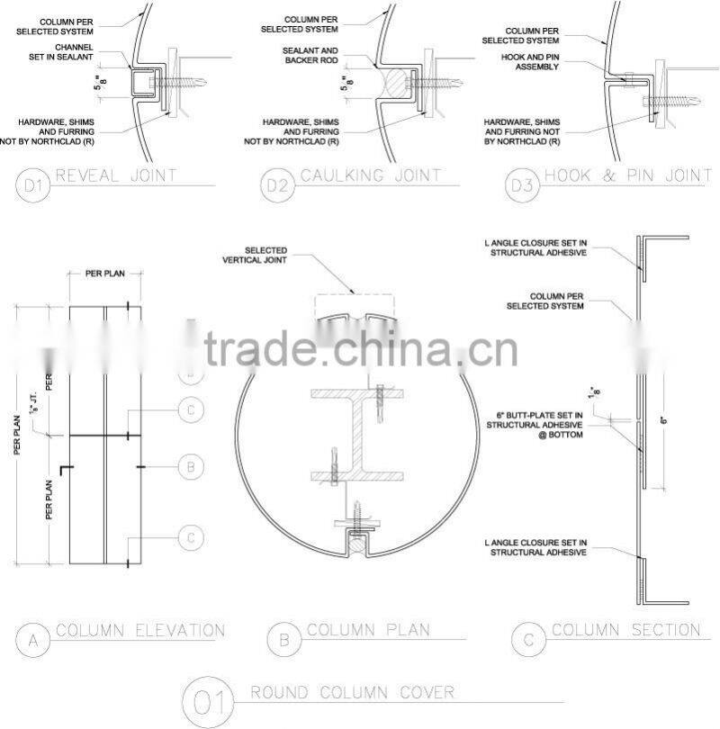 Interior Decor Circular Stainless Steel Post Pillar Cladding
