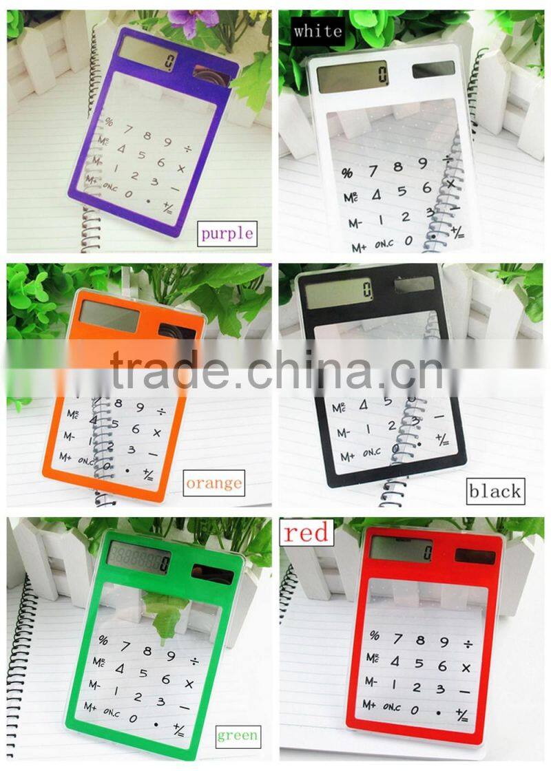 2016 Portable Transparent Solar Energy Colorful Calculator