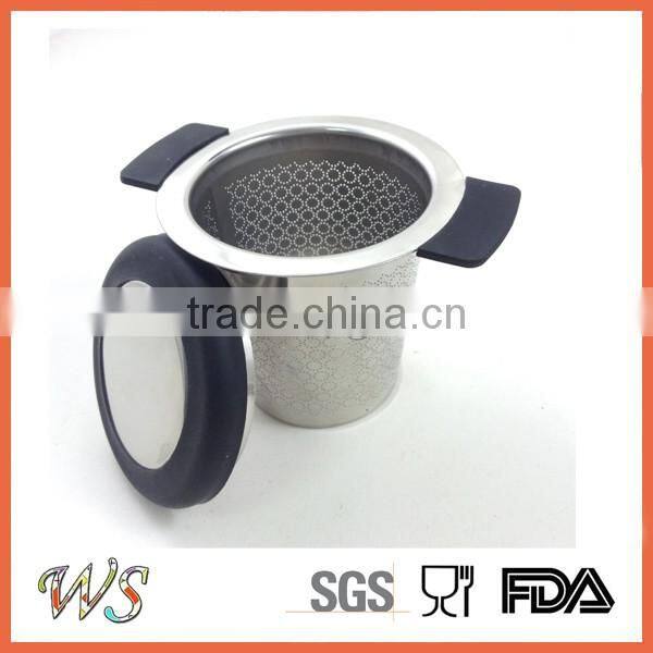 WS-IF004 Stainless steel tea infuser with silicone handle/Tea cup