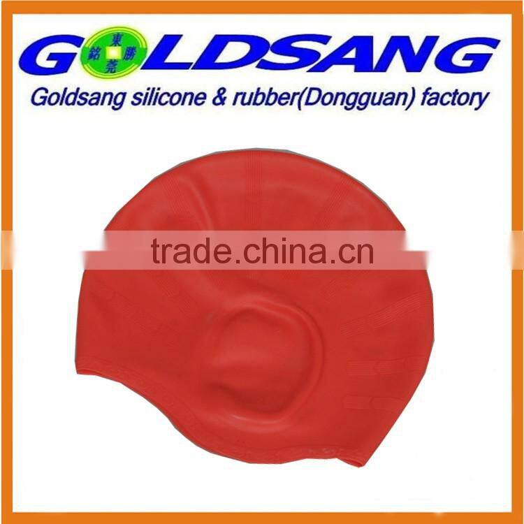 durable ear protected silicone ear swim cap for adults