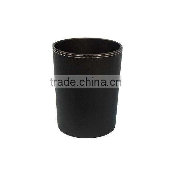 Brown Linen +PVC Bottom Open Top Standing Waste Bin