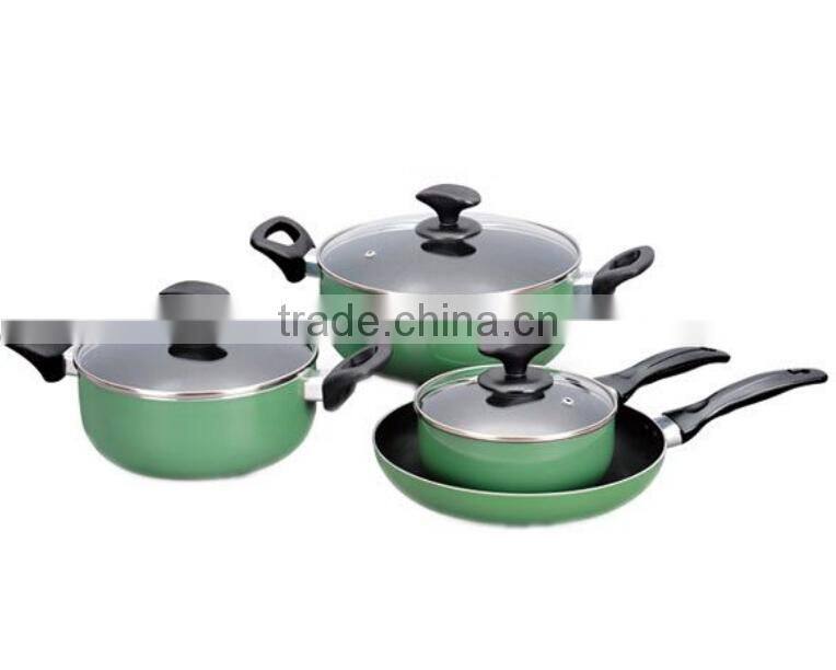 Green Color Aluminum Non-stick Cookware Set