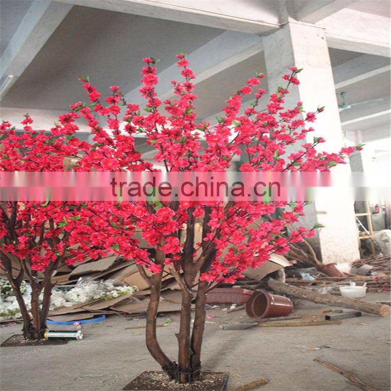 SJZJN 316 Beautiful Red Fake Peach Blossom Tree for Home or Weeding Decoration Made in China Hot Sale IN 2015