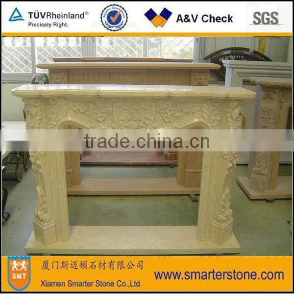 CAD drawing design beige marble fireplace