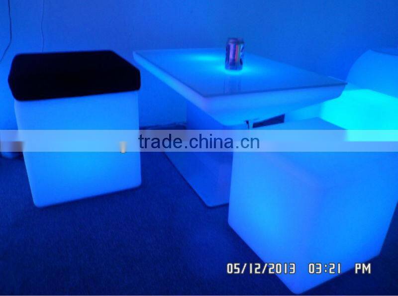 colorful led cube with rechargeable battery /led mood light cube stool