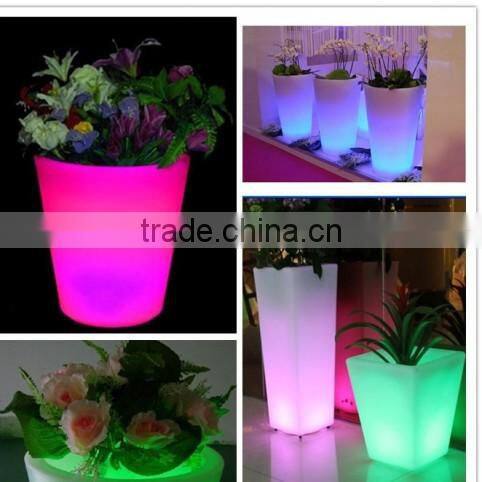 LED large garden flower pots blue /led plastic large size plastic flower pots led indoor small plastic flower pots wholesale