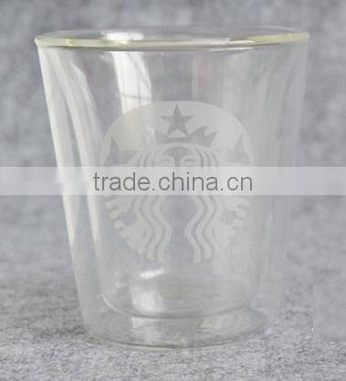 double wall glass milk cup