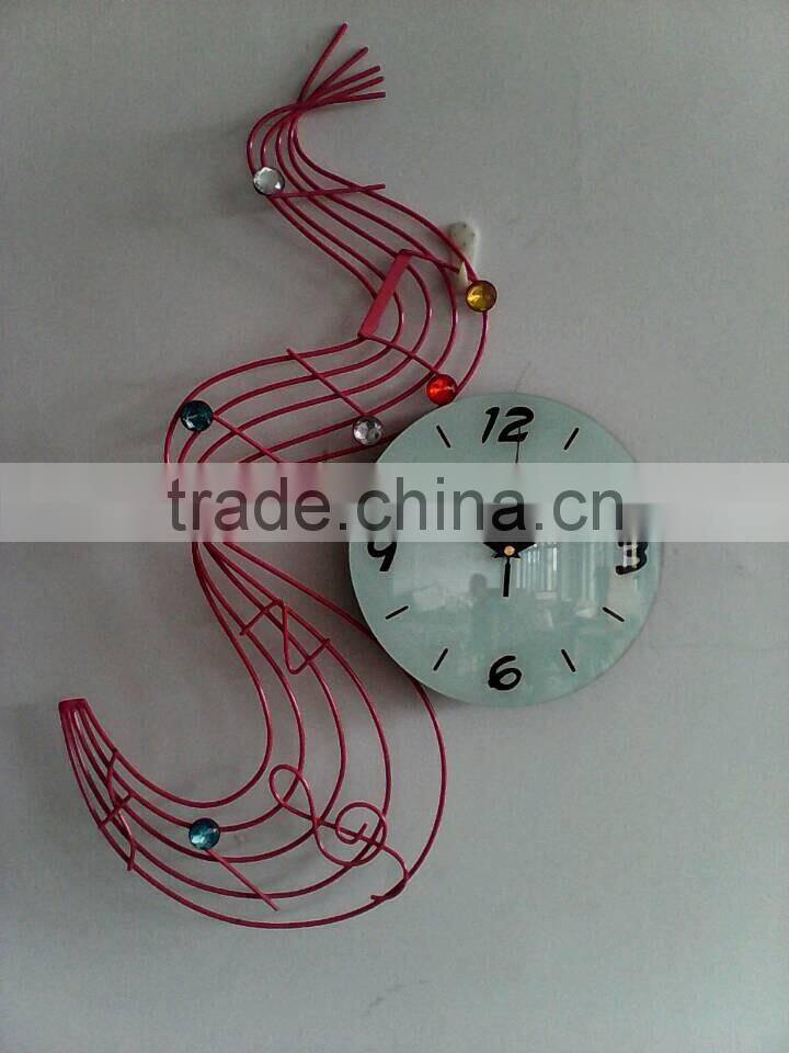 Pink wall digital clock metal wall clock