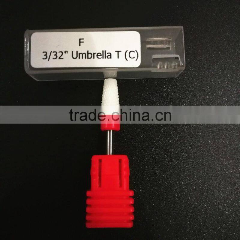 White Ceramic Nail Drill Bits 3/32" Medium for Electric nail art machine