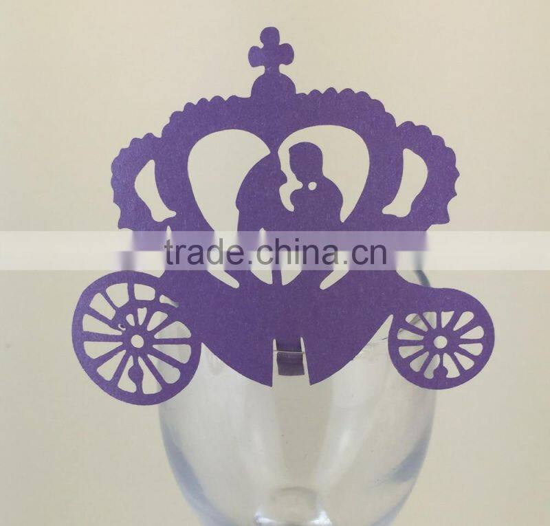 party favors supplier wine glass card laser cut wedding place card