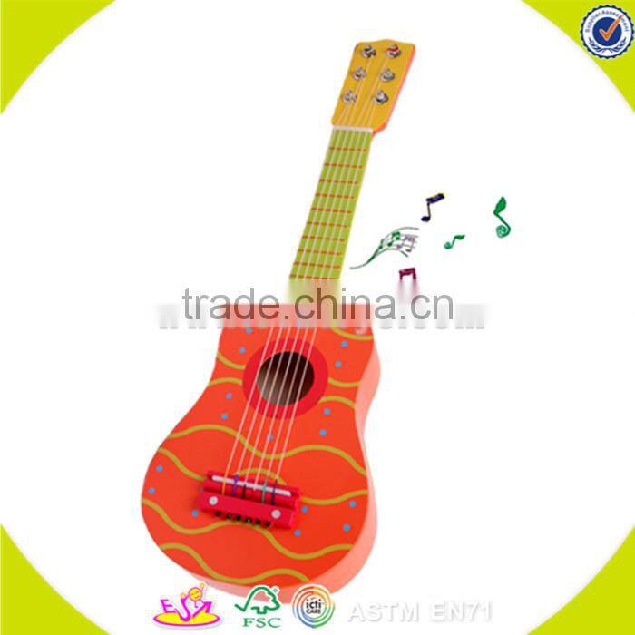 wholesale toy musical instrument wooden toddler guitar lovely pink wooden toddler guitar W07H021