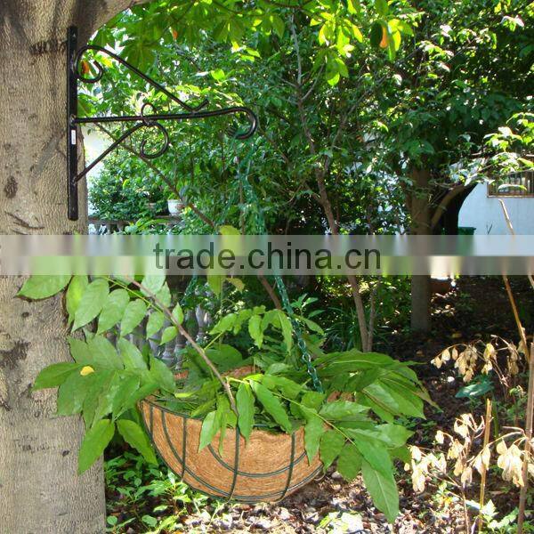 hanging coconut fiber flower basket with wall hook