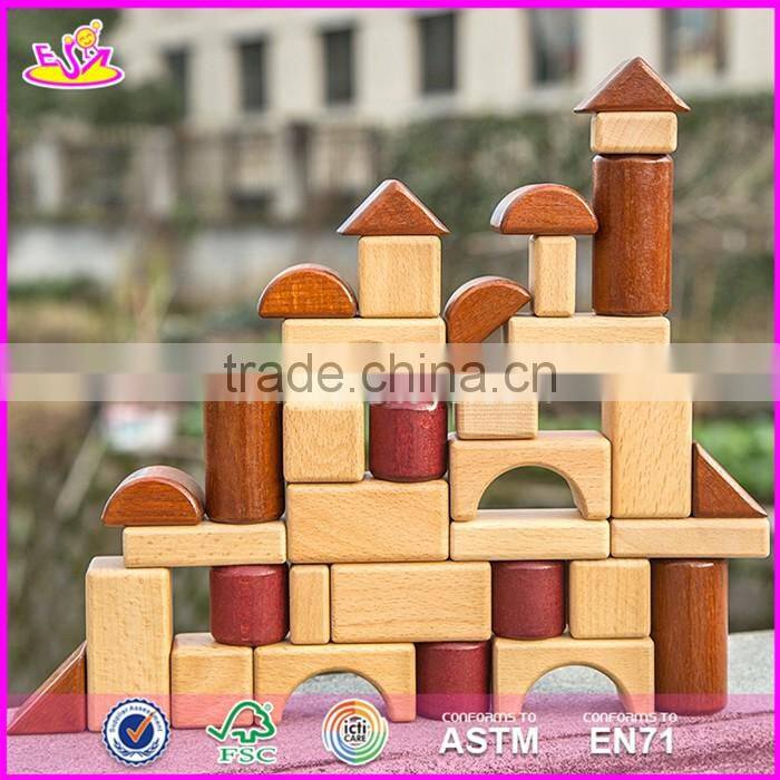 2017 New design best construction natural wooden building toys for children W13A132