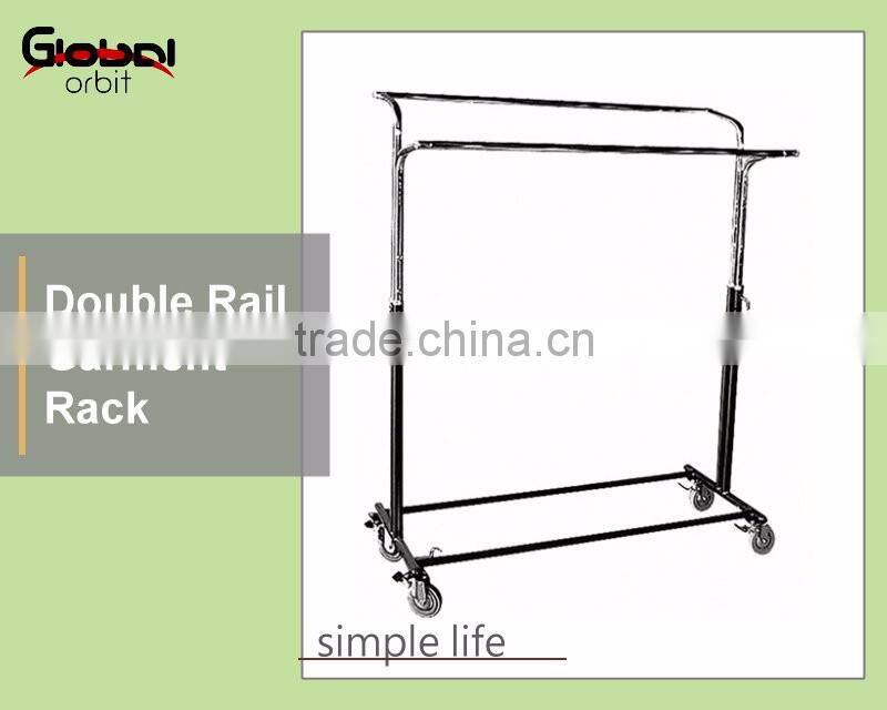 Steel Adjustable Arm Store Fixture Display Stand 4 Way Garment Hanging Rail