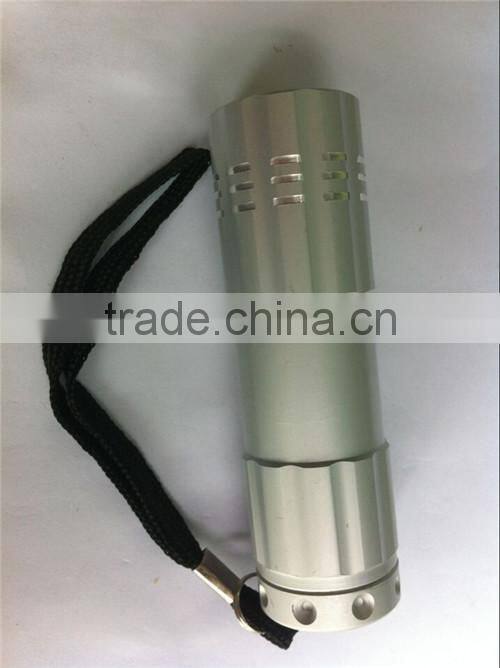 Hot Mini aluminum 9 LED Flashlight torch