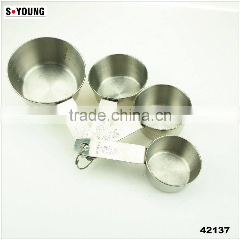 42137 4pcs Stainless Steel Nesting Measuring Cups and Spoons Set
