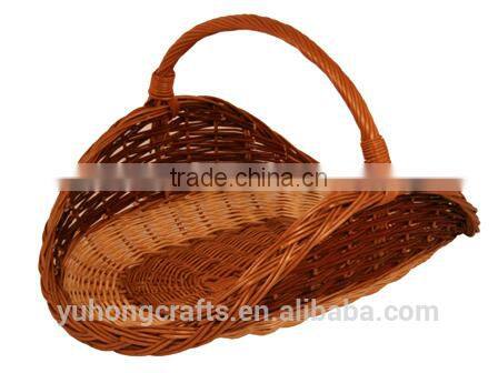 handmade traditional willow basket with carrying handle