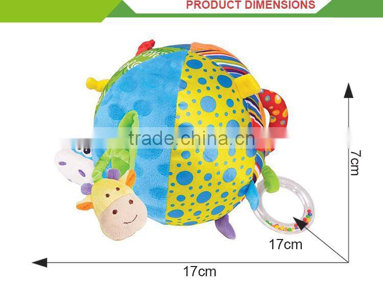 Wholesale rattles set cartoon funny ball baby plush toy