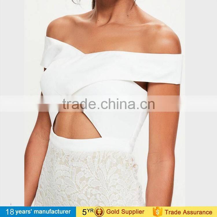 Off shoulder beautiful western neck patterns for ladies dresses office women wear party cocktail pencil lace patchwork 2017